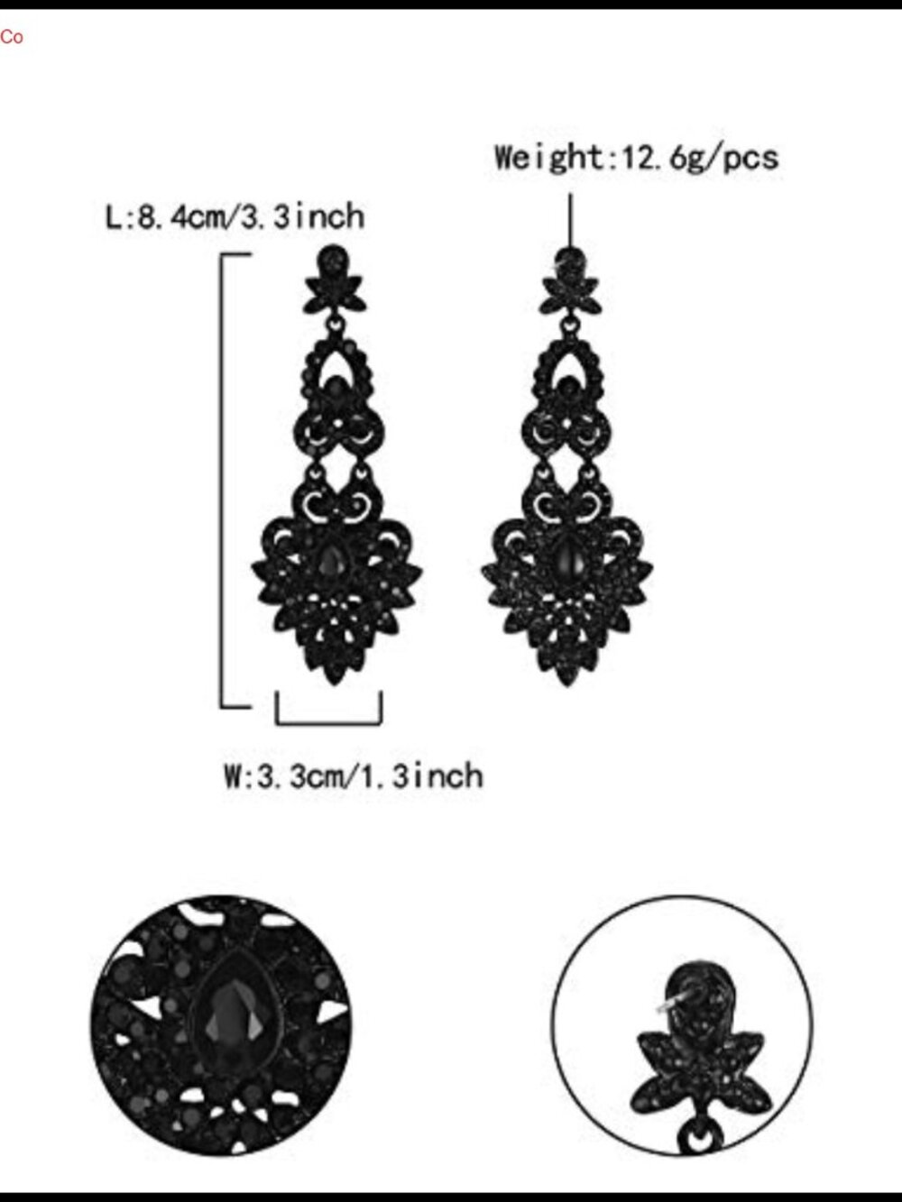 Bridal Crystal Chandelier Dangle Earrings Art Deco Wedding - Picture 3 of 6